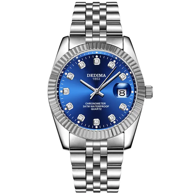 2026 Detima Men's Gold Quartz Watch Waterproof Business Stainless Steel - Image 10