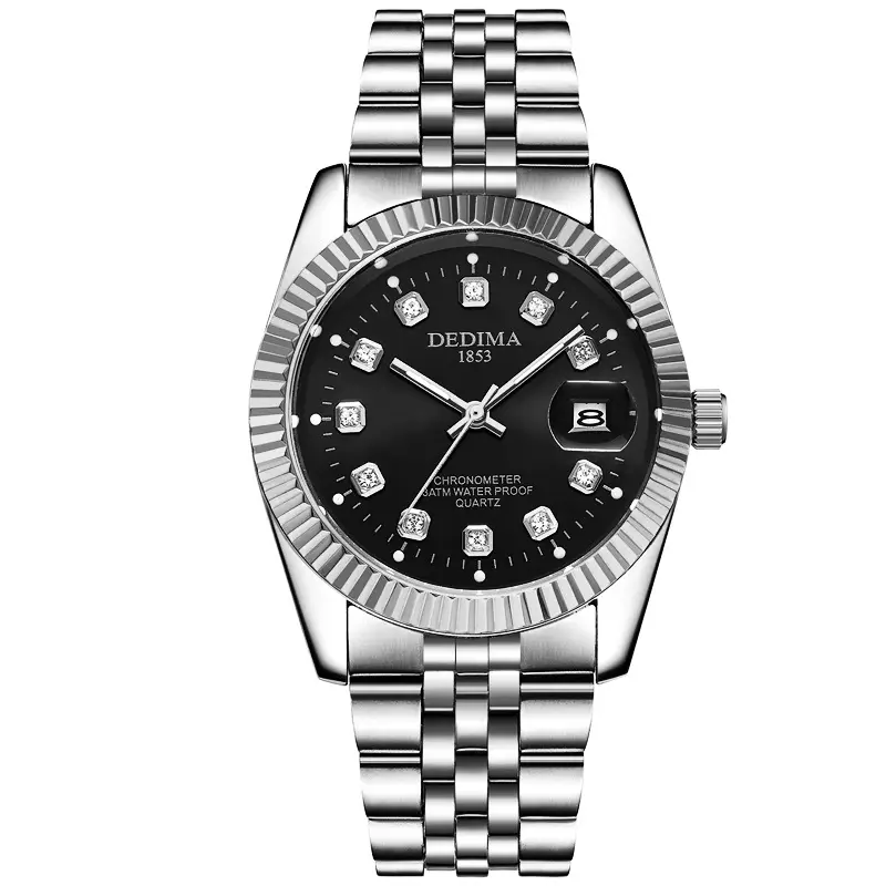 2026 Detima Men's Gold Quartz Watch Waterproof Business Stainless Steel - Image 9
