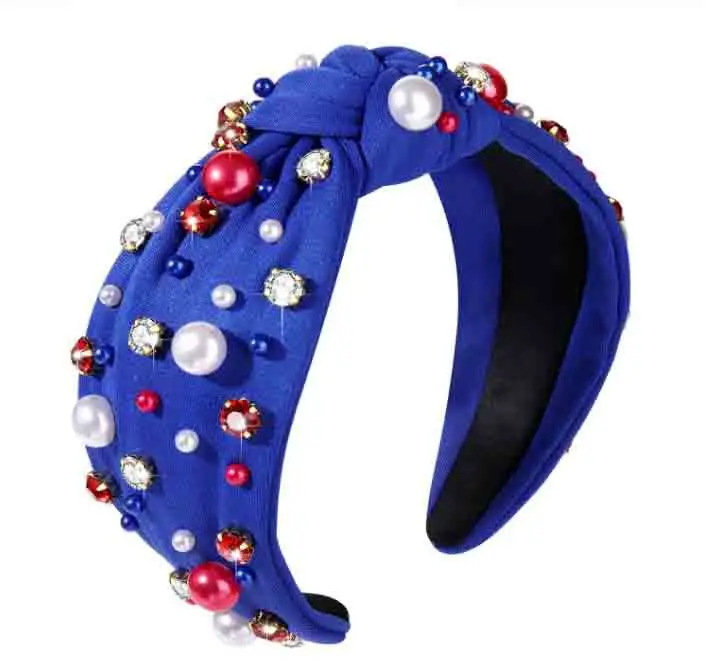 Yellow Pearl Crossbody Hairband with Knot Design