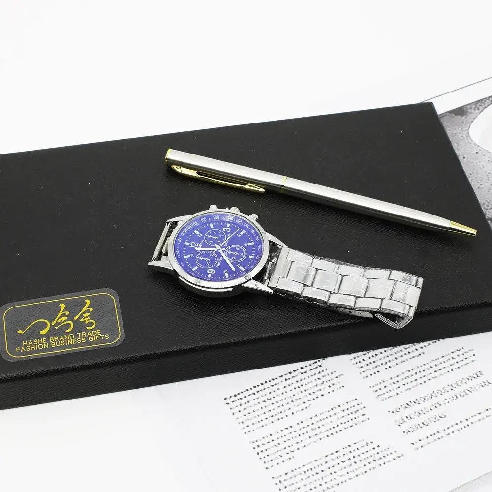Men's Black Sunglasses with Quartz Watch Set - Image 4
