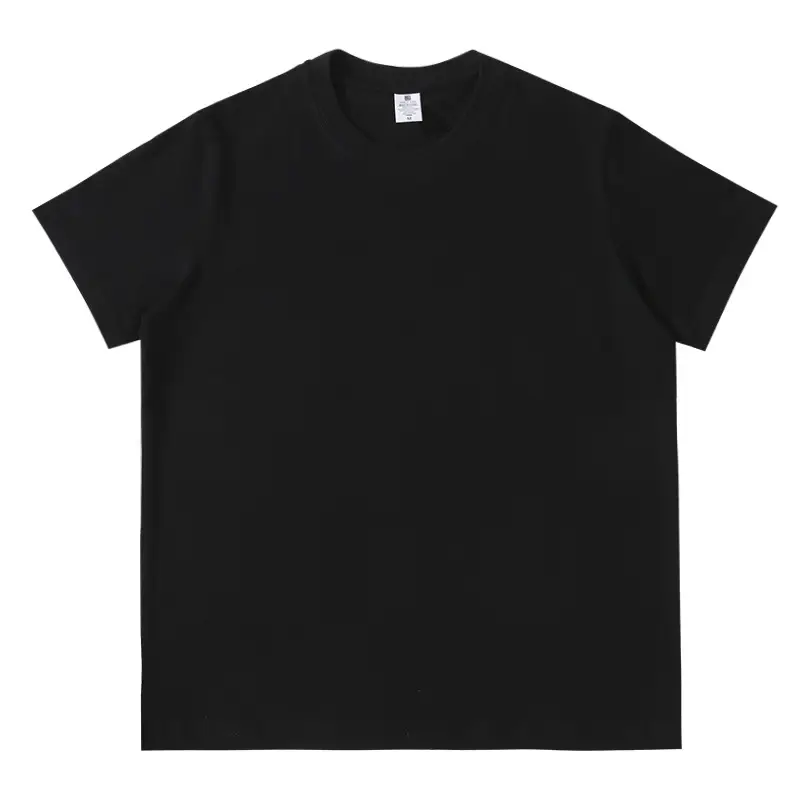 250G Cotton Light Blue Round Neck T-Shirt - Image 2