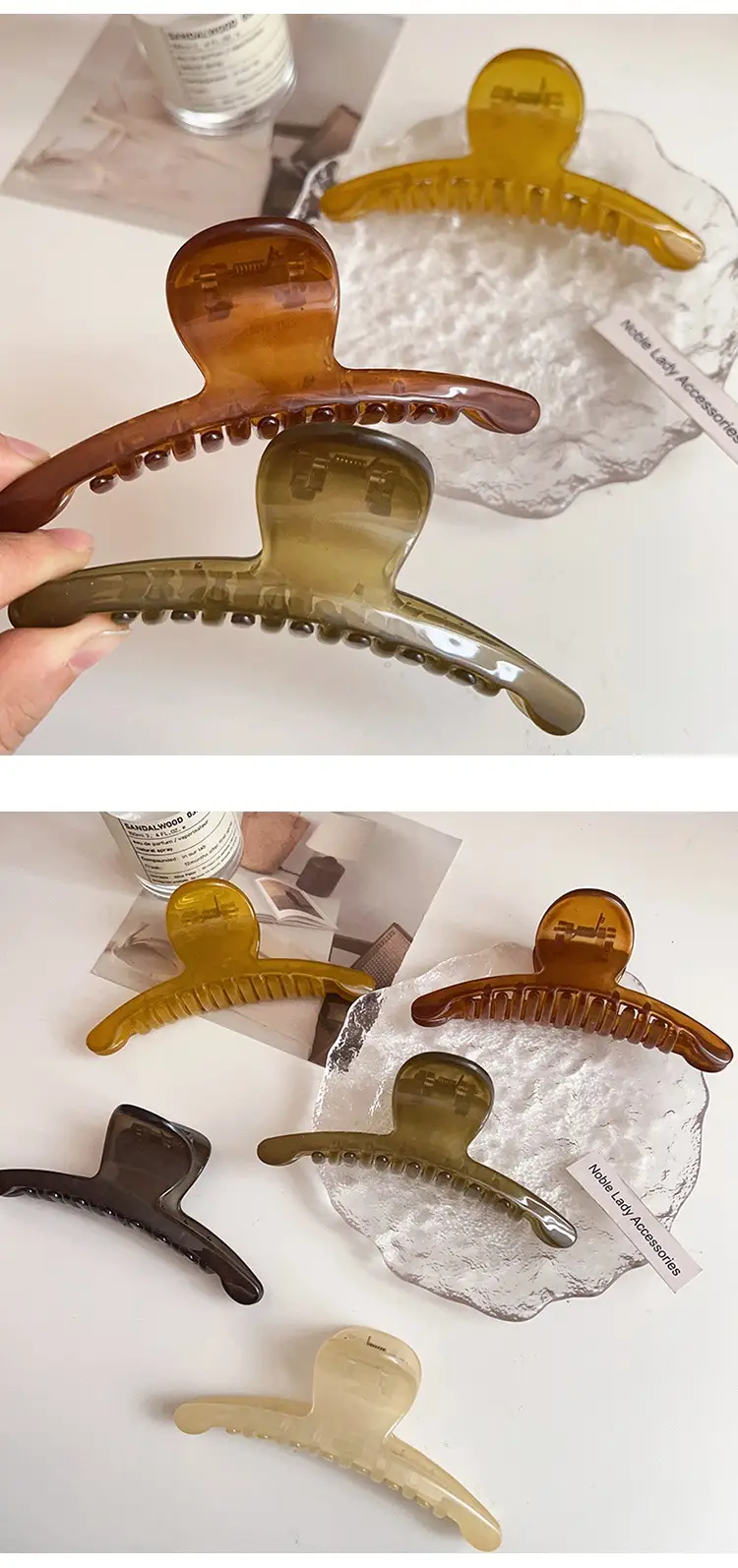 2023 New Acrylic Shark Hair Clips Large Green — feature 10