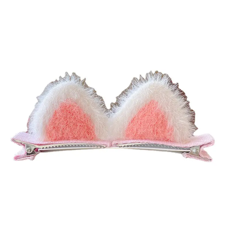 Plush Cat Ear Hair Clip Yellow Female Cat Ear Clip - Image 10