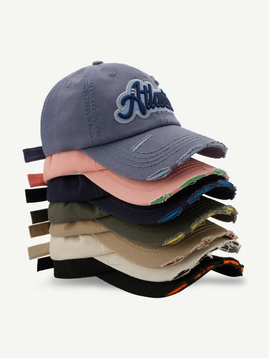 Men's Beige Korean Embroidered Baseball Cap - Image 12