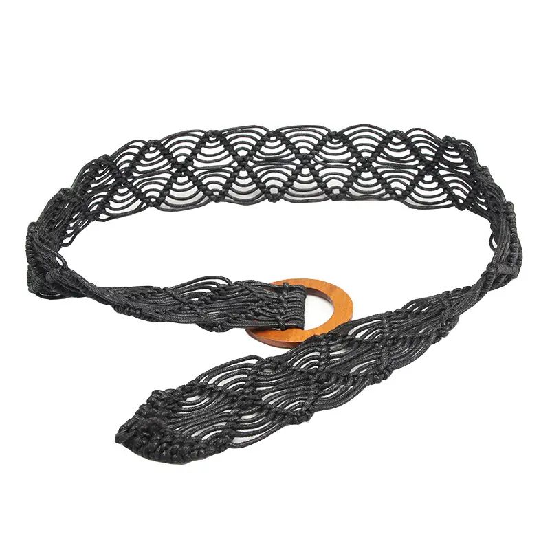 New Bohemian Hollow Woven Wax Rope Belt for Women - Image 10