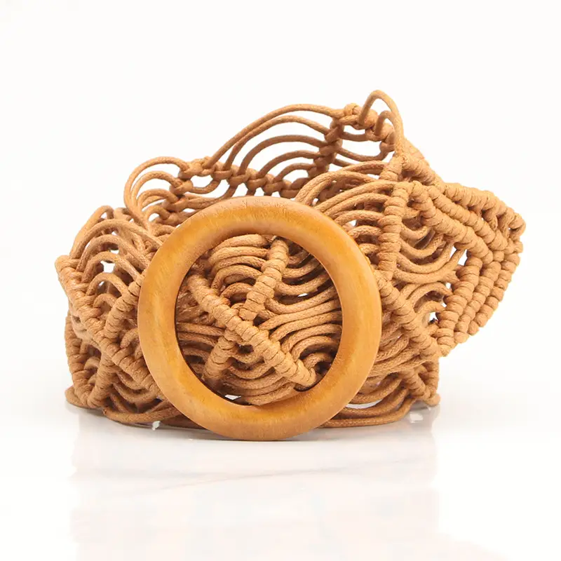 New Bohemian Hollow Woven Wax Rope Belt for Women - Image 2