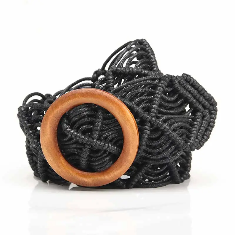 New Bohemian Hollow Woven Wax Rope Belt for Women - Image 3