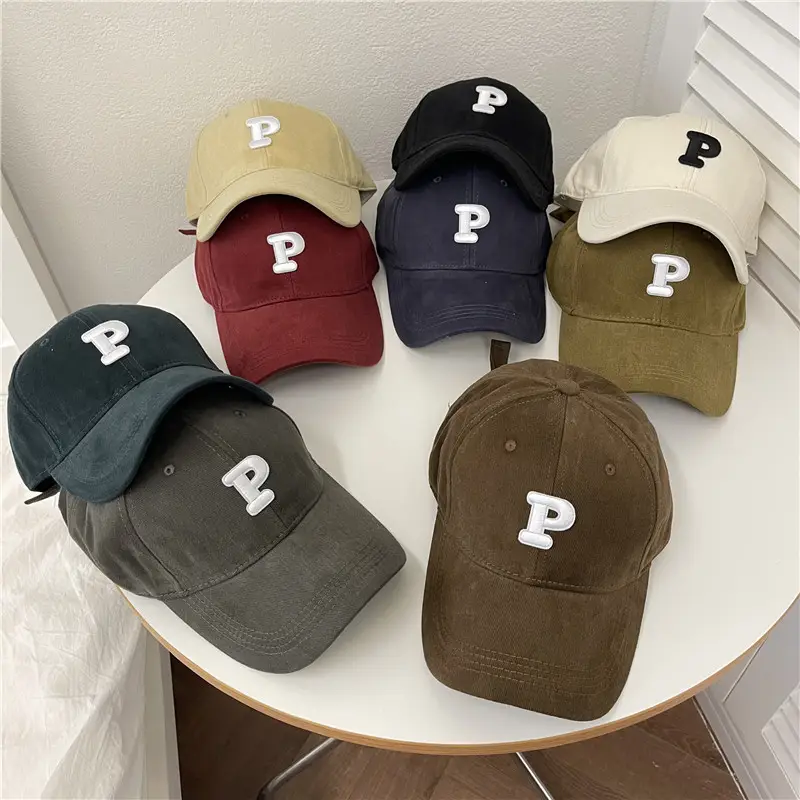 Men Navy Blue Big Head Baseball Cap with Embroidered P - Image 11