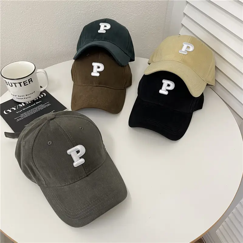 Men Navy Blue Big Head Baseball Cap with Embroidered P - Image 13