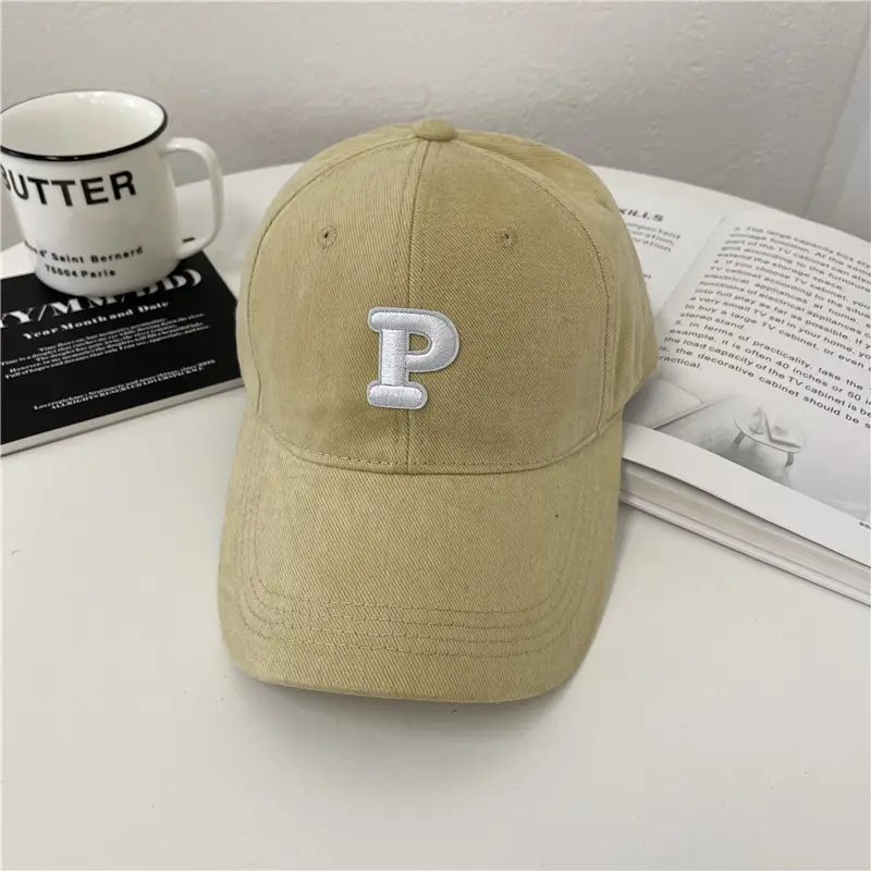 Men Navy Blue Big Head Baseball Cap with Embroidered P - Image 8