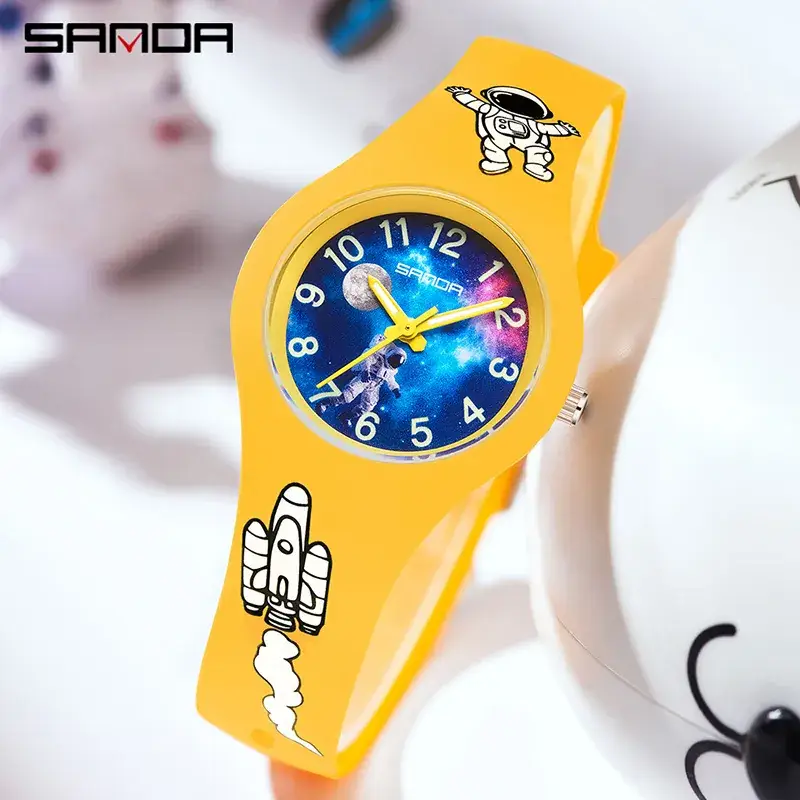 Astronaut Graphic Kids Watch Black White Waterproof - Image 10