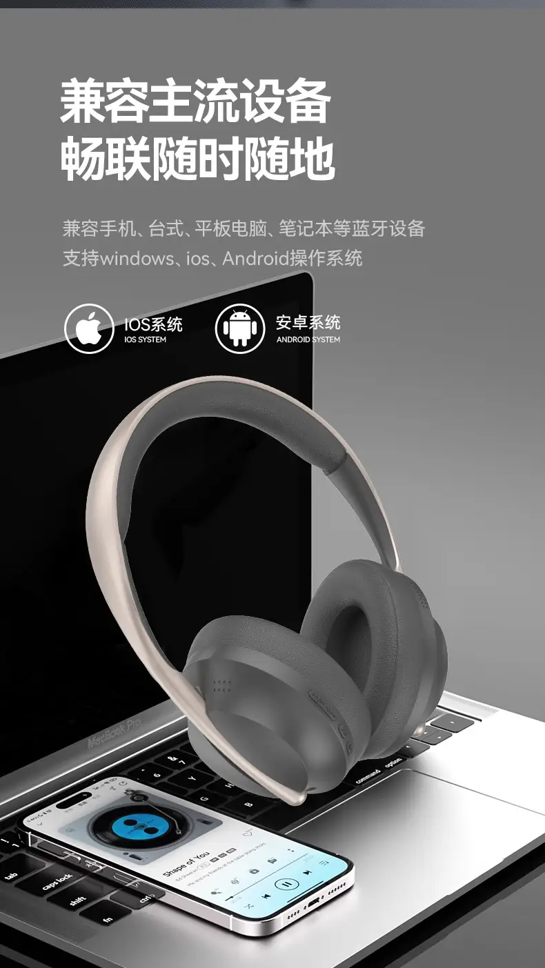 Wireless Over-Ear Bluetooth Headphones P733 Grey — feature 14