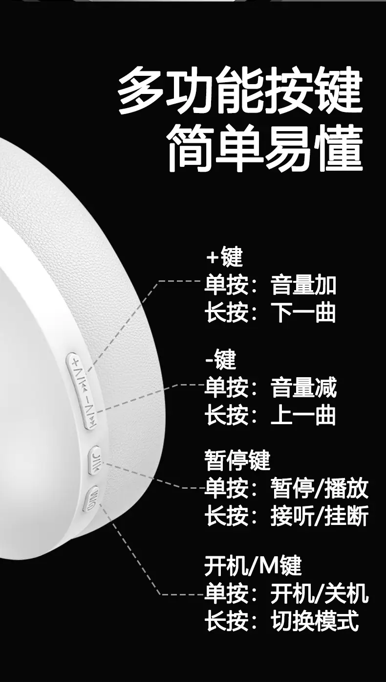 Wireless Over-Ear Bluetooth Headphones P733 Grey — feature 15