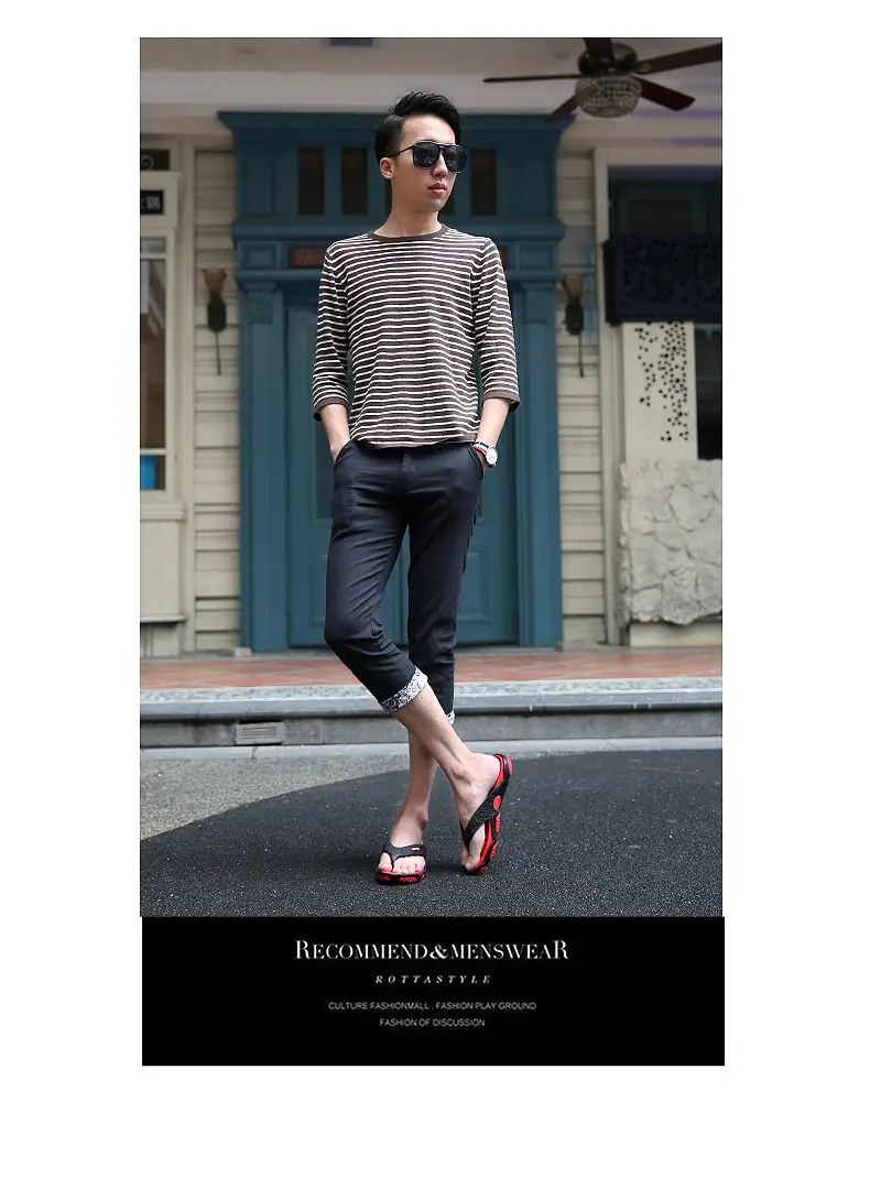 Men's Grey Beach Flats with Red Sole — feature 16