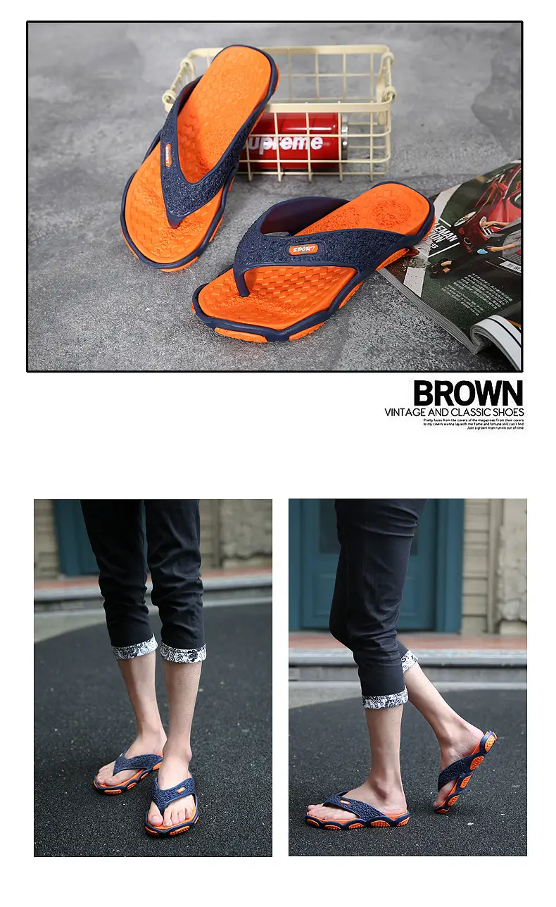 Men's Grey Beach Flats with Red Sole — feature 23