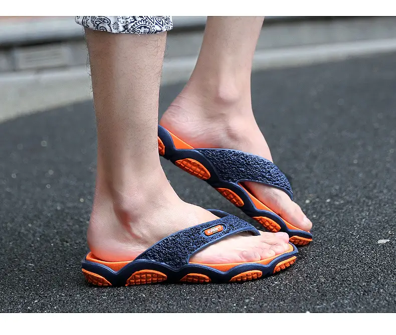 Men's Grey Beach Flats with Red Sole — feature 24