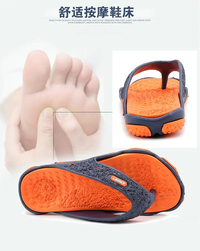 Men's Grey Beach Flats with Red Sole — feature 7