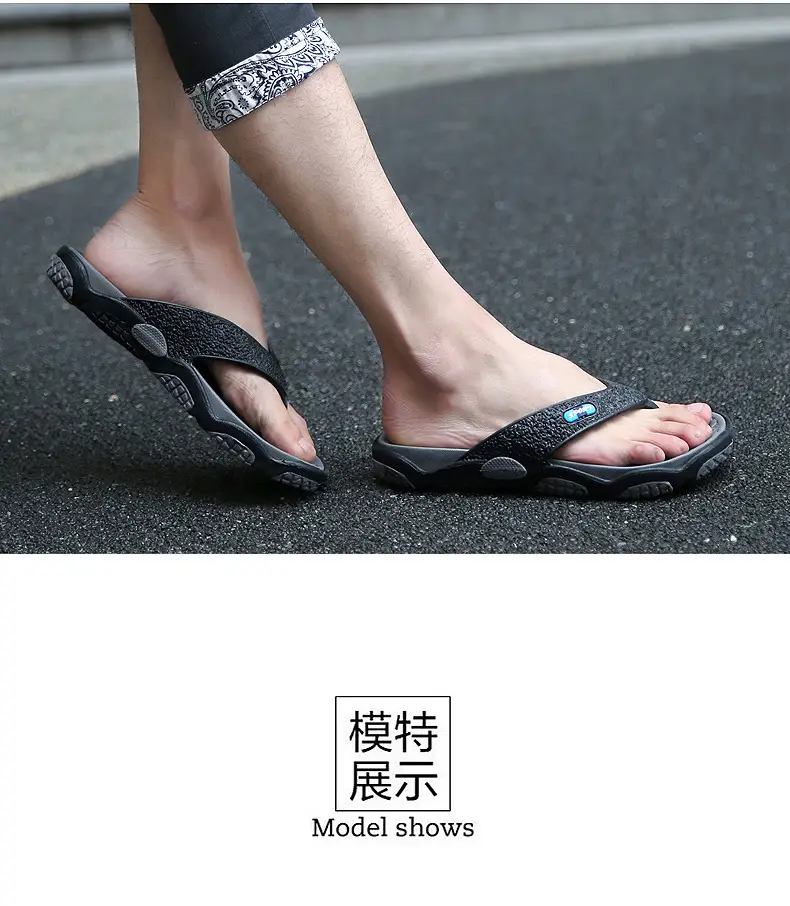 Men's Grey Beach Flats with Red Sole — feature 9