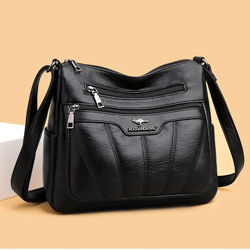 Black Embroidered Shoulder Crossbody Bag for Women 2025 - Image 6