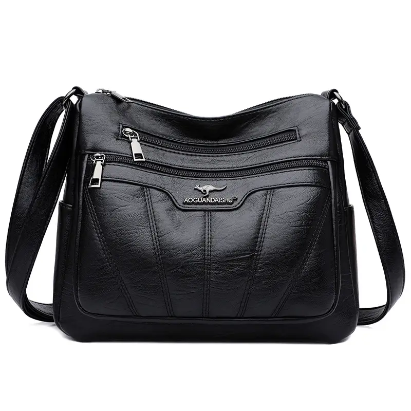 Black Embroidered Shoulder Crossbody Bag for Women 2025 - Image 9