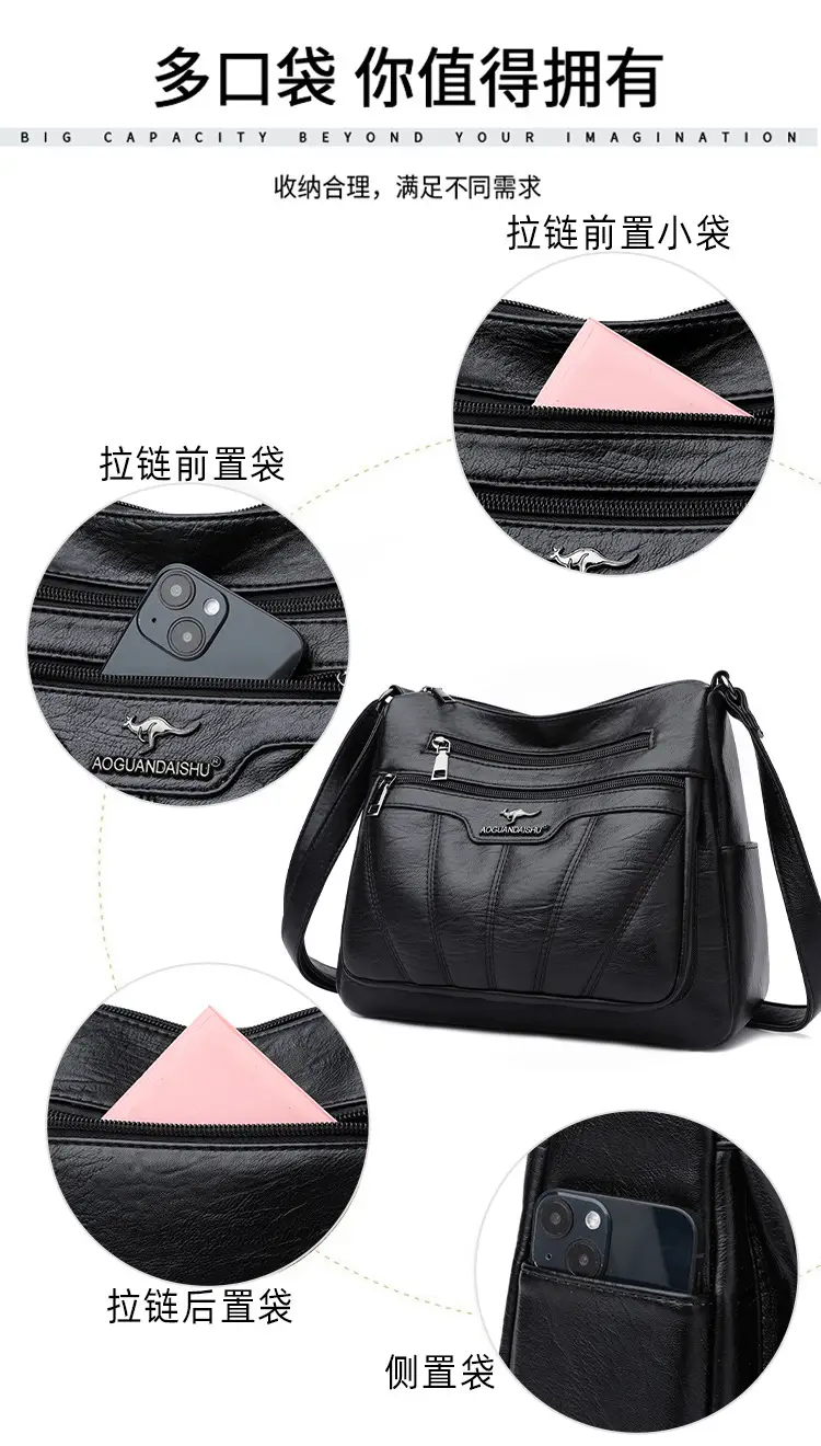 Black Embroidered Shoulder Crossbody Bag for Women 2025 — feature 12