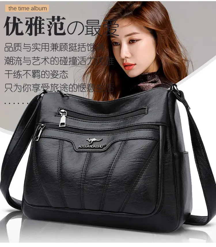 Black Embroidered Shoulder Crossbody Bag for Women 2025 — feature 8