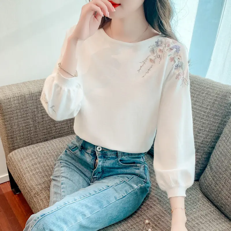 Women Hollow Knitted Sweater Sweet Small 2025 Autumn - Image 2
