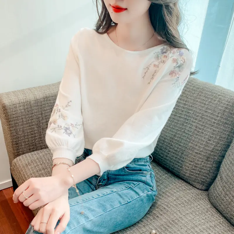 Women Hollow Knitted Sweater Sweet Small 2025 Autumn - Image 4