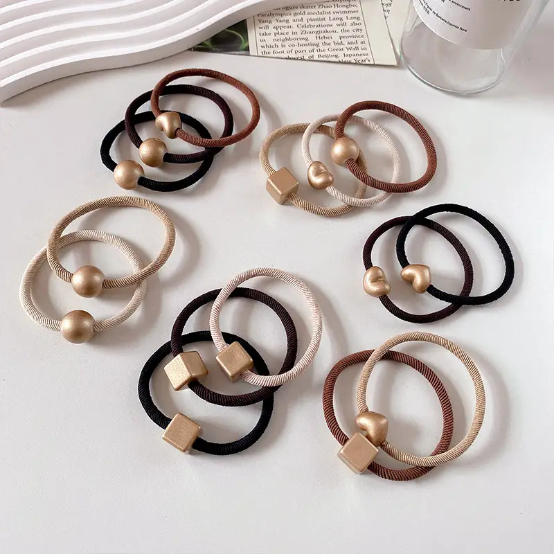 Elegant Gold Square Hair Rope Bands for Women - Image 6