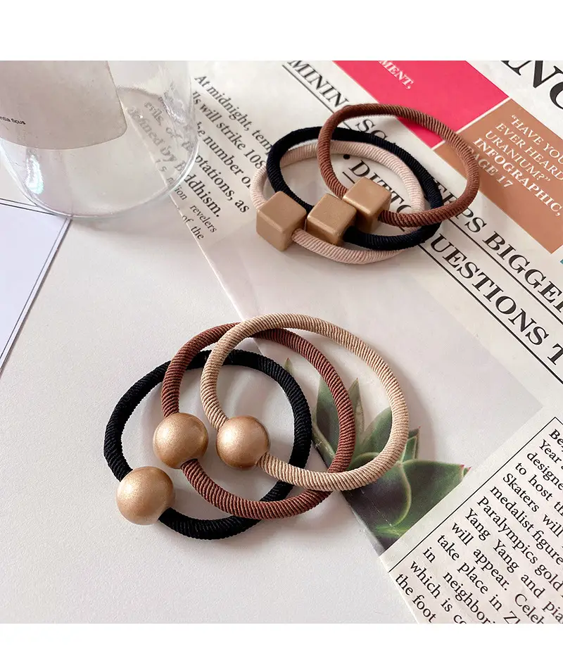 Elegant Gold Square Hair Rope Bands for Women — feature 28