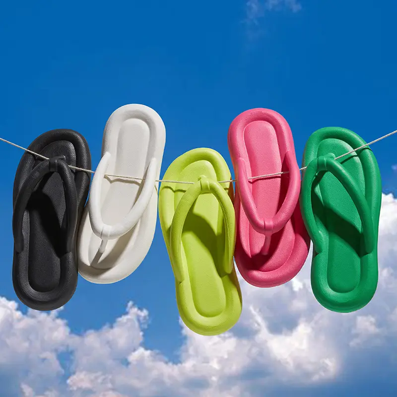 Women Green EVA Flip Flops Summer Indoor Non-Slip