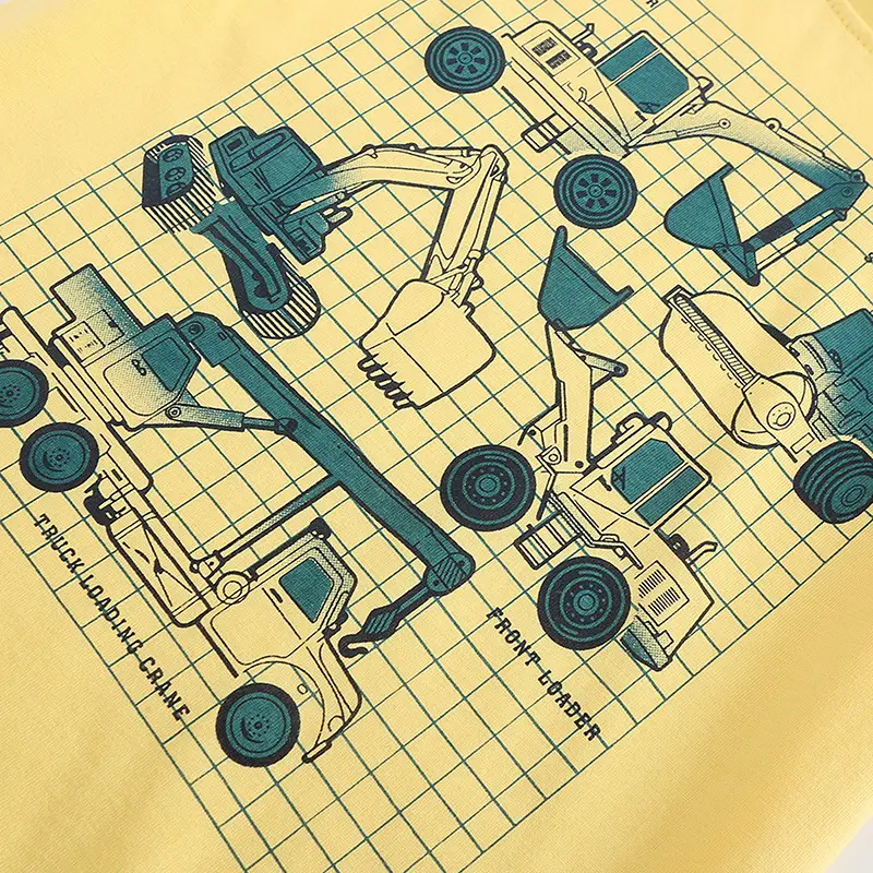 Yellow Cotton Round Neck T-Shirt for Kids Summer - Image 5