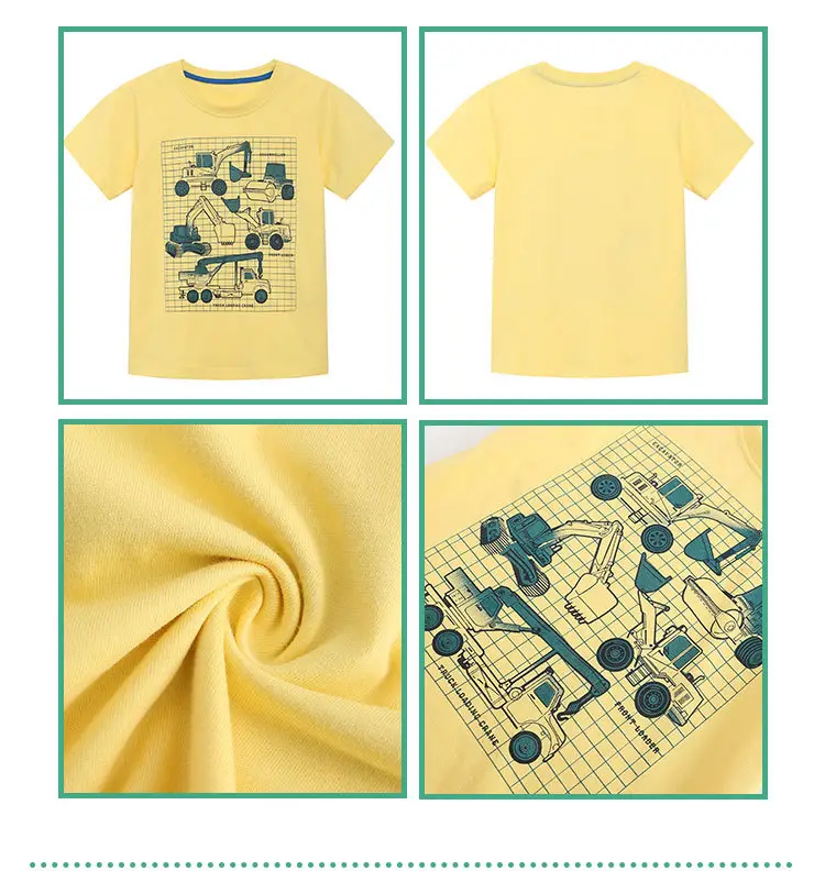Yellow Cotton Round Neck T-Shirt for Kids Summer â feature 38