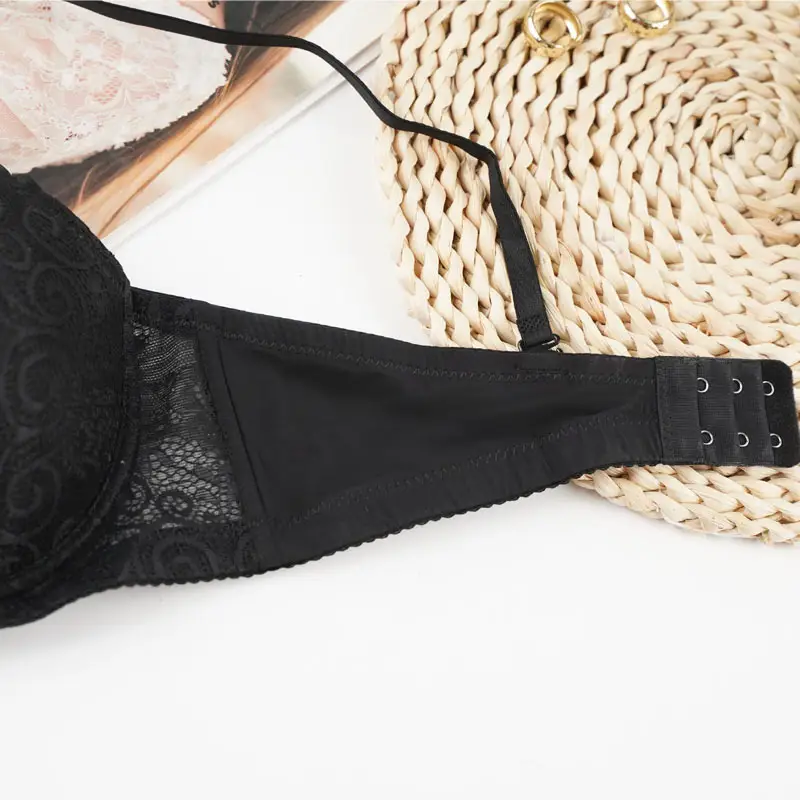 Black Lace Bra with Steel Ring Cup for Women — feature 11