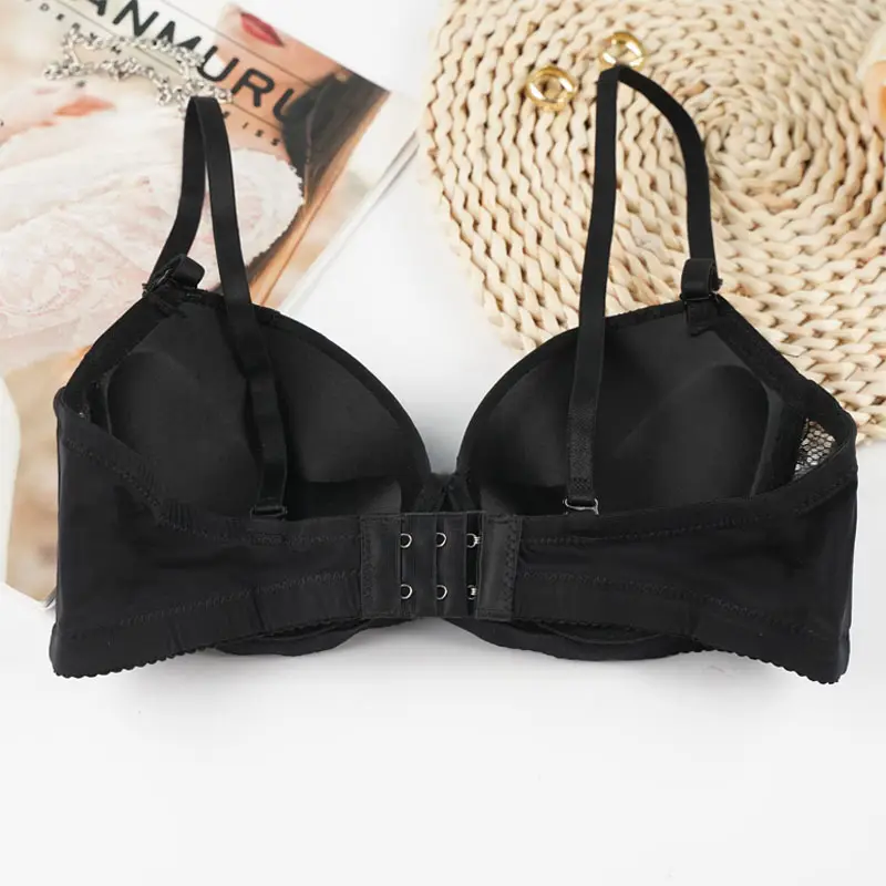 Black Lace Bra with Steel Ring Cup for Women — feature 8