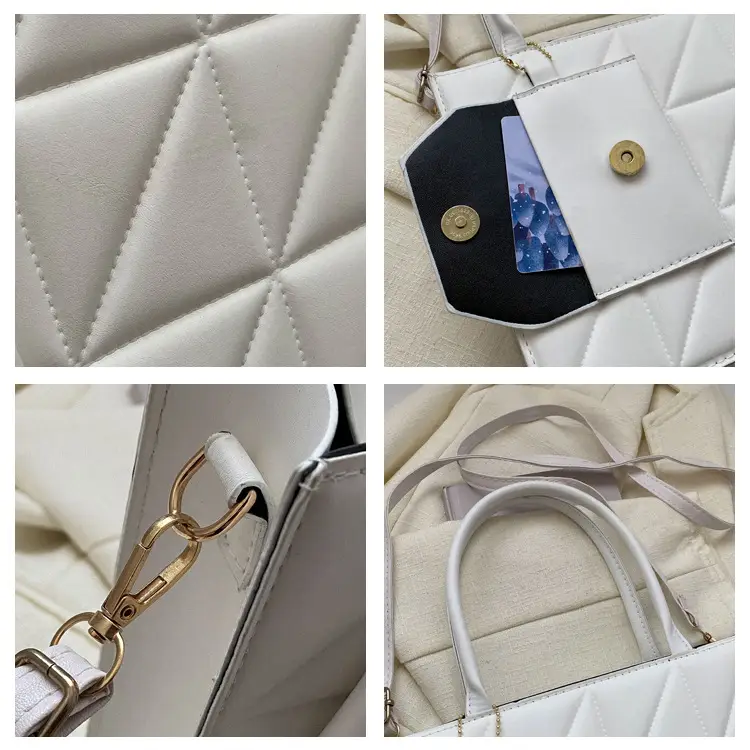 Green Quilted Women's Shoulder Messenger Bag — feature 7