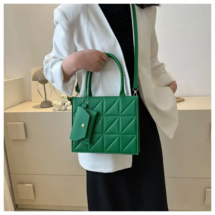 Green Quilted Women's Shoulder Messenger Bag — feature 8