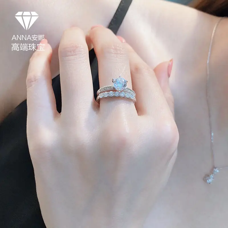 Platinum Diamond Row Ring for Women - Image 7