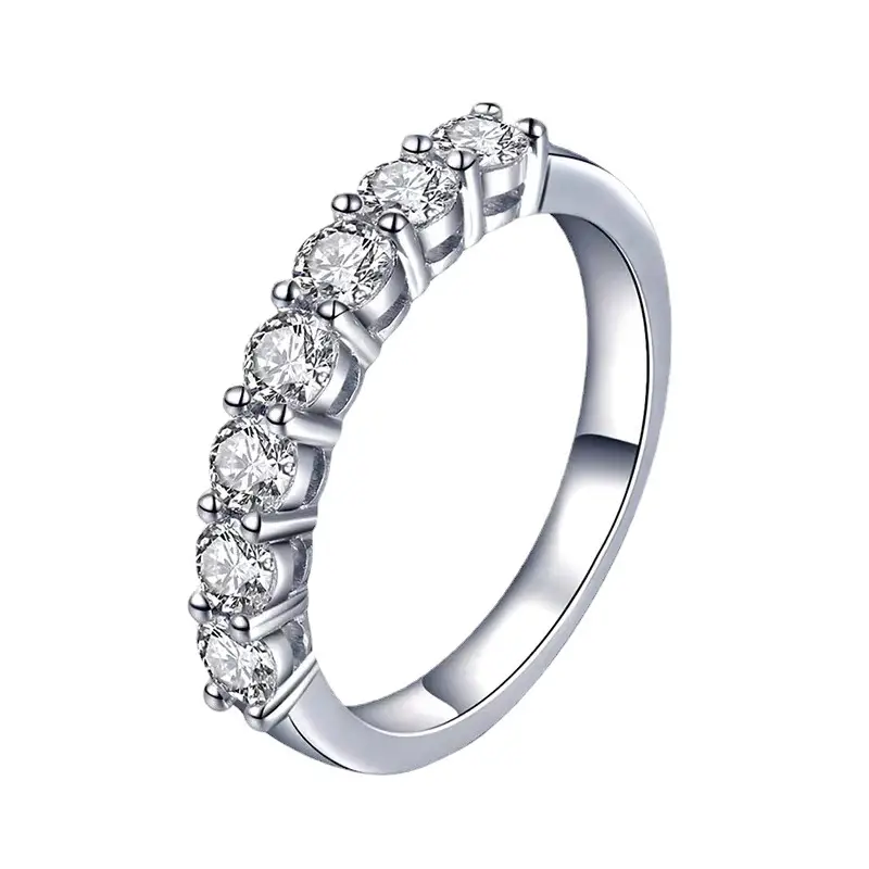 Platinum Diamond Row Ring for Women - Image 8