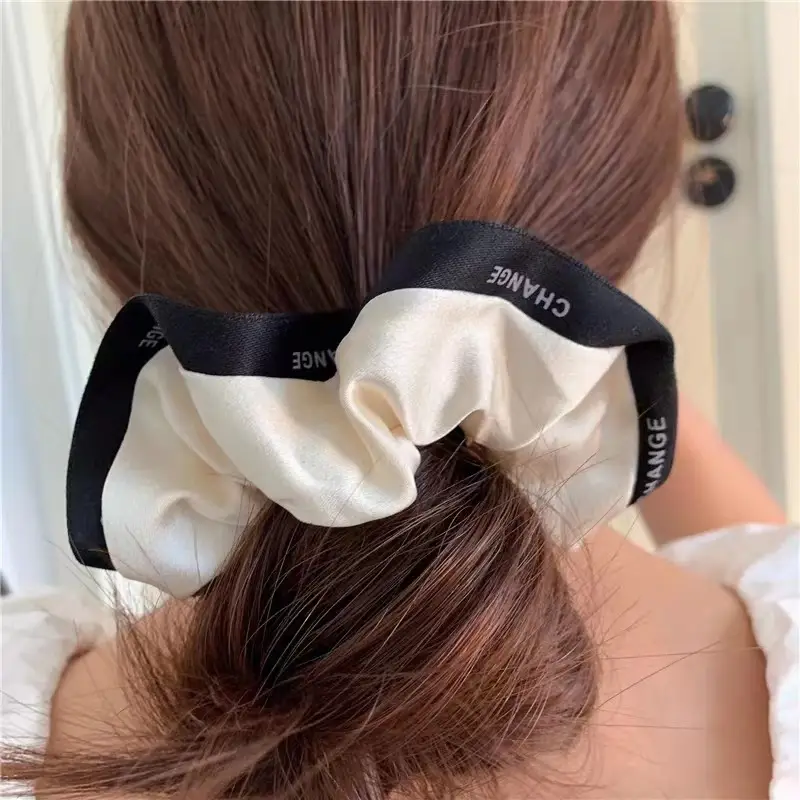 Chanel Style Hair Ring Black White Large Intestinal Hair Accessory - Image 5