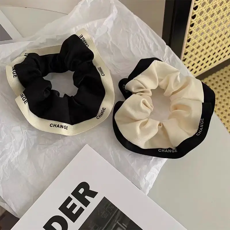 Chanel Style Hair Ring Black White Large Intestinal Hair Accessory - Image 6