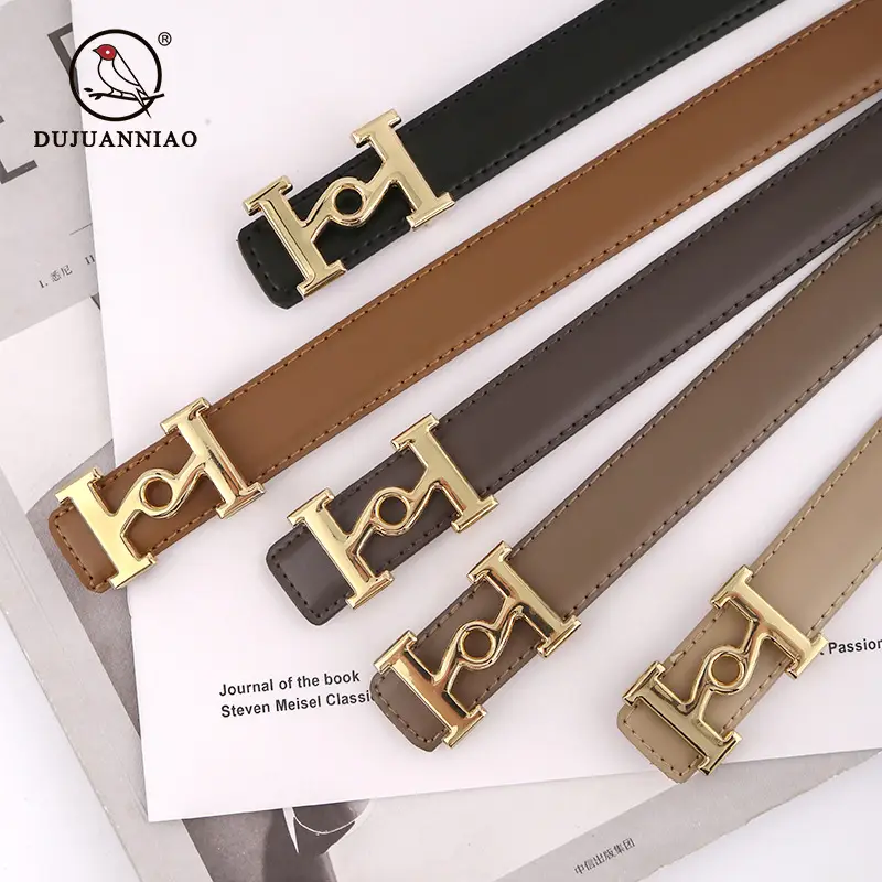 New Leather Belt Women's Retro Joker Brown Teal - Image 21