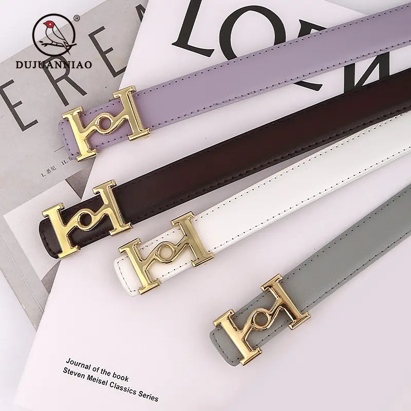 New Leather Belt Women's Retro Joker Brown Teal - Image 22