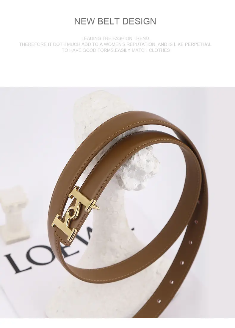 New Leather Belt Women's Retro Joker Brown Teal — feature 12