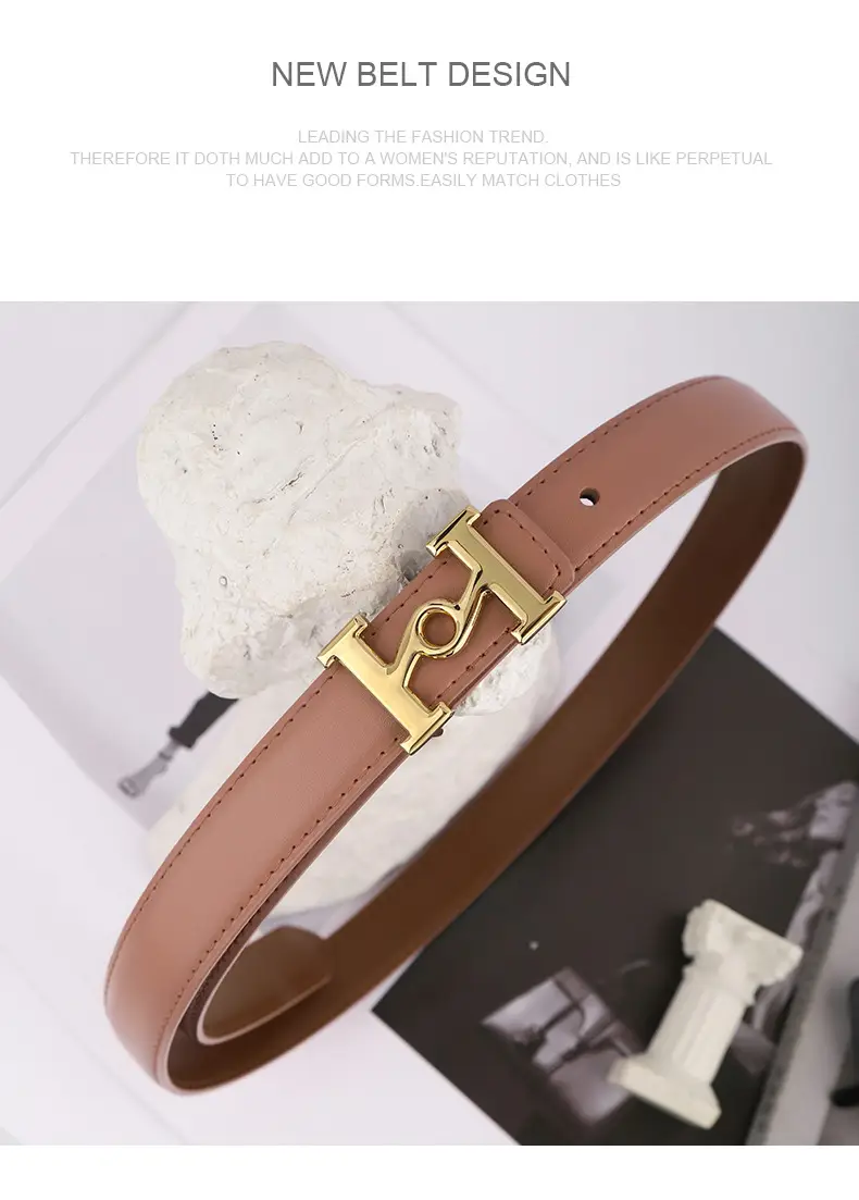 New Leather Belt Women's Retro Joker Brown Teal — feature 13