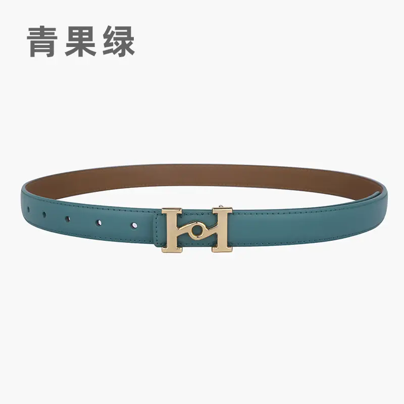New Leather Belt Women's Retro Joker Brown Teal - Image 12