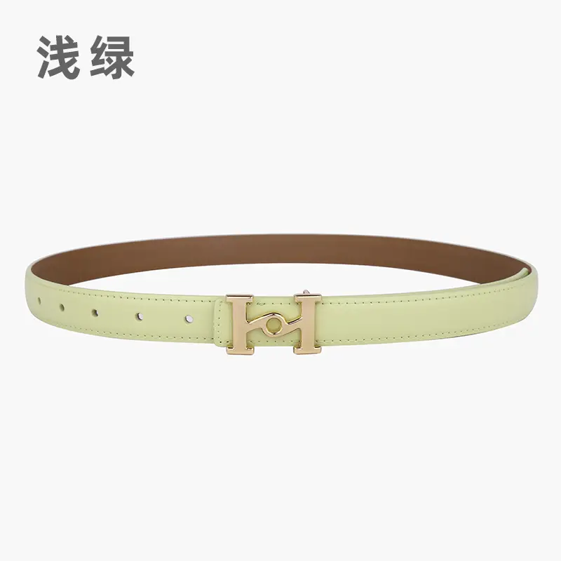 New Leather Belt Women's Retro Joker Brown Teal - Image 13
