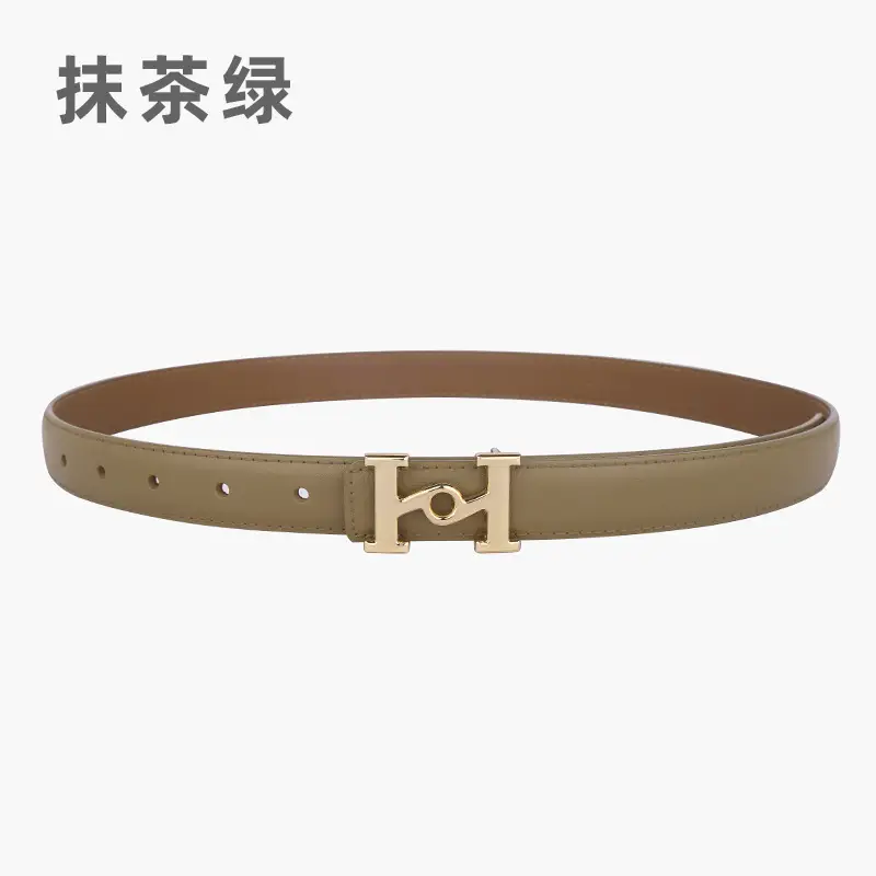 New Leather Belt Women's Retro Joker Brown Teal - Image 16