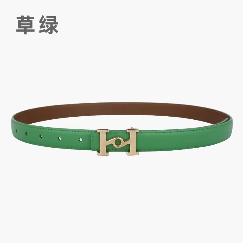 New Leather Belt Women's Retro Joker Brown Teal - Image 18