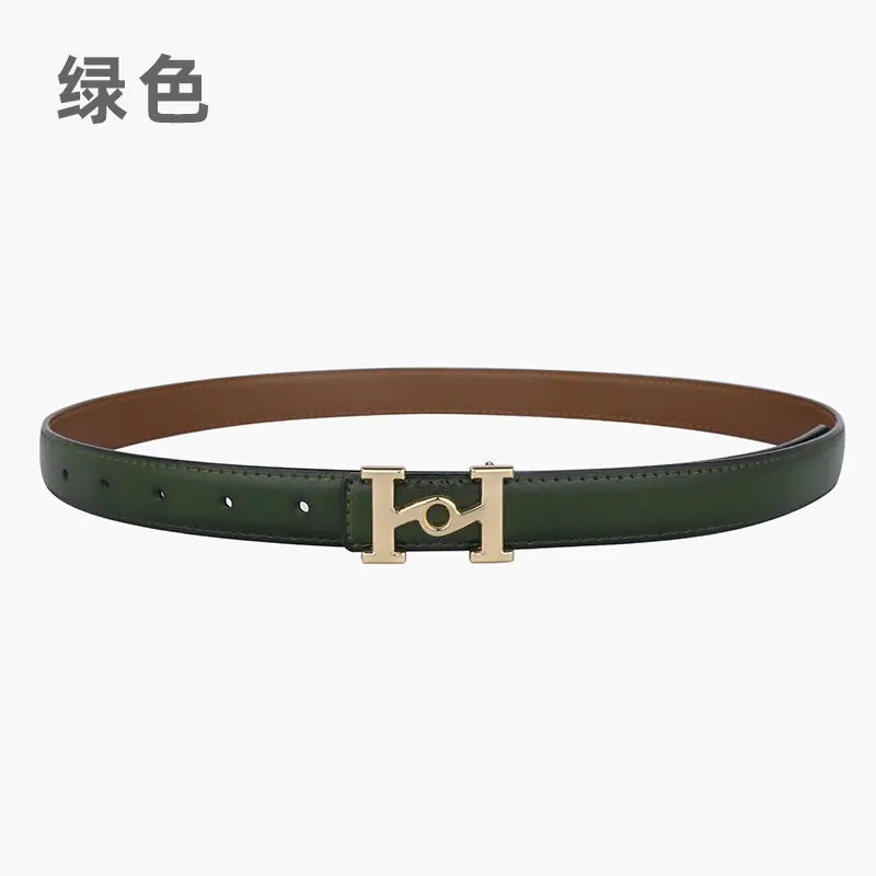 New Leather Belt Women's Retro Joker Brown Teal - Image 19
